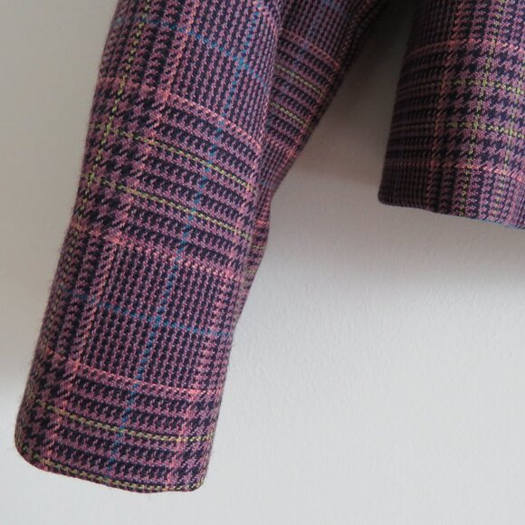 VINTAGE PENDLETON 100% Wool Plaid Blazer in Purple Academia Preppy - Size US 12 - Picture 8 of 15